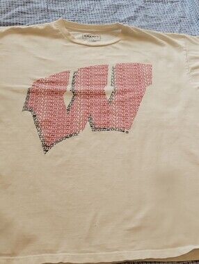 Vintage Champs White  Cotton Crewneck Tee with Black Tag Print